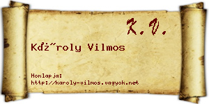 Károly Vilmos névjegykártya
