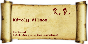 Károly Vilmos névjegykártya