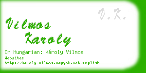 vilmos karoly business card